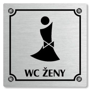 WC ženy, 148x148mm, stříbrná, Kansas